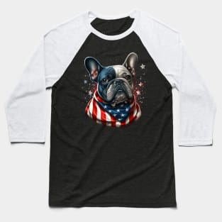 French Bulldog 4th of July Baseball T-Shirt